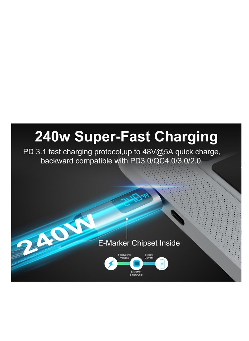 urtech URTECH 240W USB4 Cable with Smart LED Display | Real-Time Power & Data Monitoring | 40Gbps Transfer | 8K@60Hz Video  - Image 3