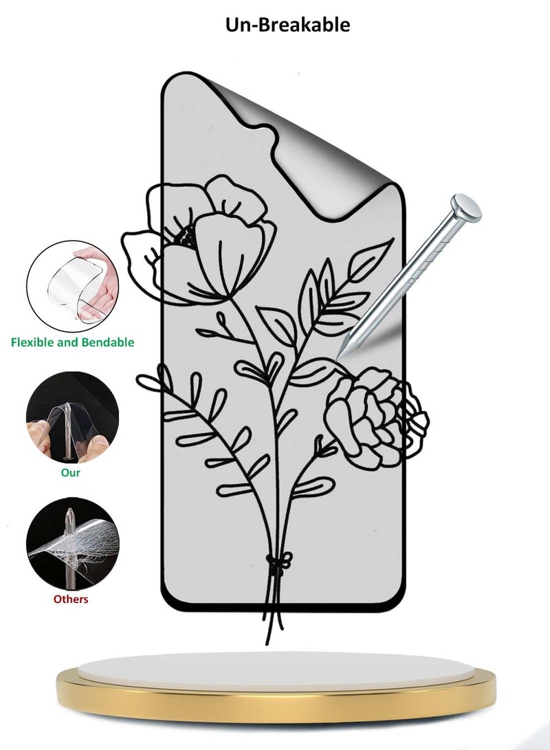 Wtech Samsung Galaxy A26 5G 2024 Premium Nano Ceramic Full Glue Full Cover Matte Flexible Screen Protector - Clear/Black - Image 4