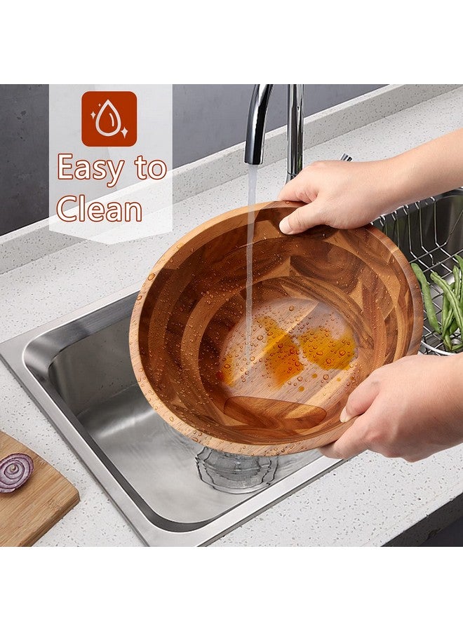 AIDEA Acacia Wood Serving Bowl for Fruits or Salads, 11" Diameter x 4.5" Height, Wooden Single Salad Bowl - Image 5