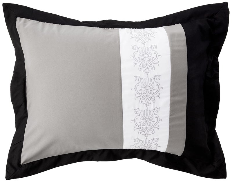 Chic Home 8-Piece Embroidery Comforter Set, Queen, Livingston Black - Image 4
