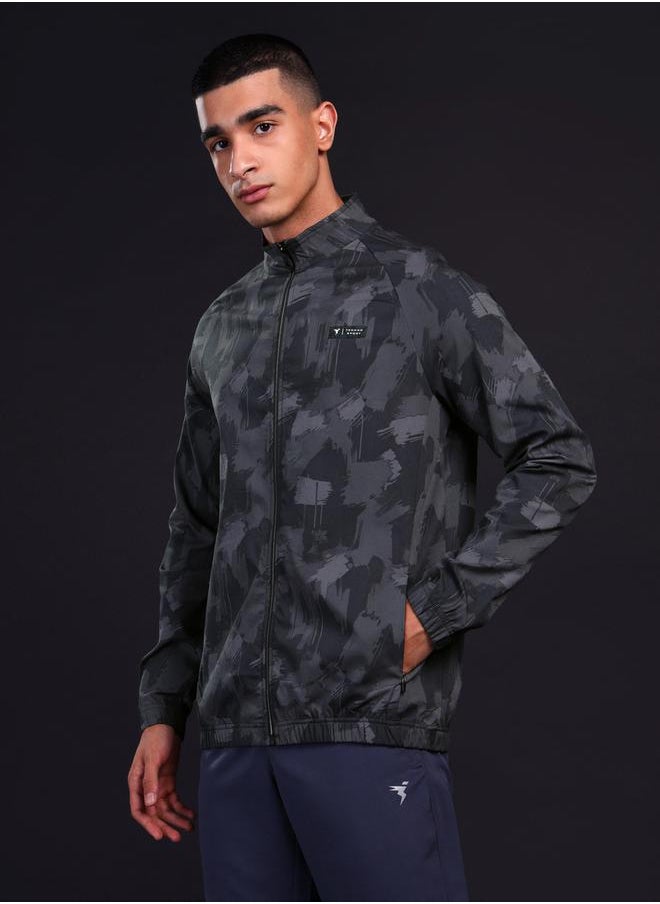 Technosport Men Printed Mock Neck Slim Fit Jacket with TS FLEXI  - Image 2