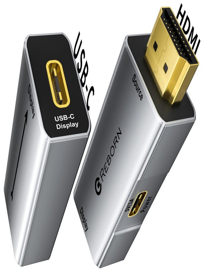 Reborn HDMI to USB C Adapter 4K 60Hz | Uni-Directional HDMI Source to Type-C Display Adapter for AR Glasses XREAL One、Air 2 Pro/VITURE Pro/RayNeo Air 2s/Rokid,PS5,Portable Monitors - 1 Pack - Image 1