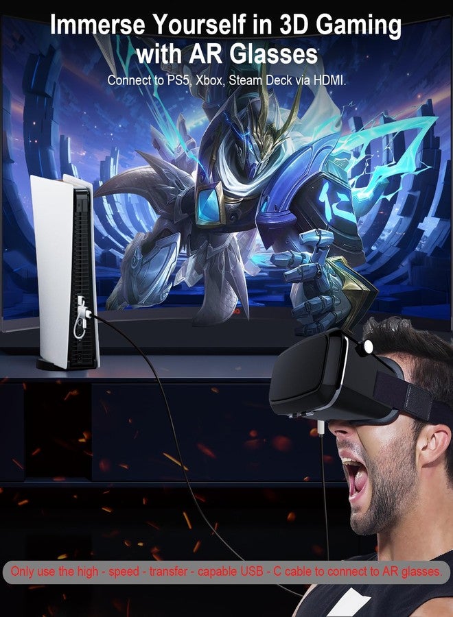 Reborn HDMI to USB C Adapter 4K 60Hz | Uni-Directional HDMI Source to Type-C Display Adapter for AR Glasses XREAL One、Air 2 Pro/VITURE Pro/RayNeo Air 2s/Rokid,PS5,Portable Monitors - 1 Pack - Image 5