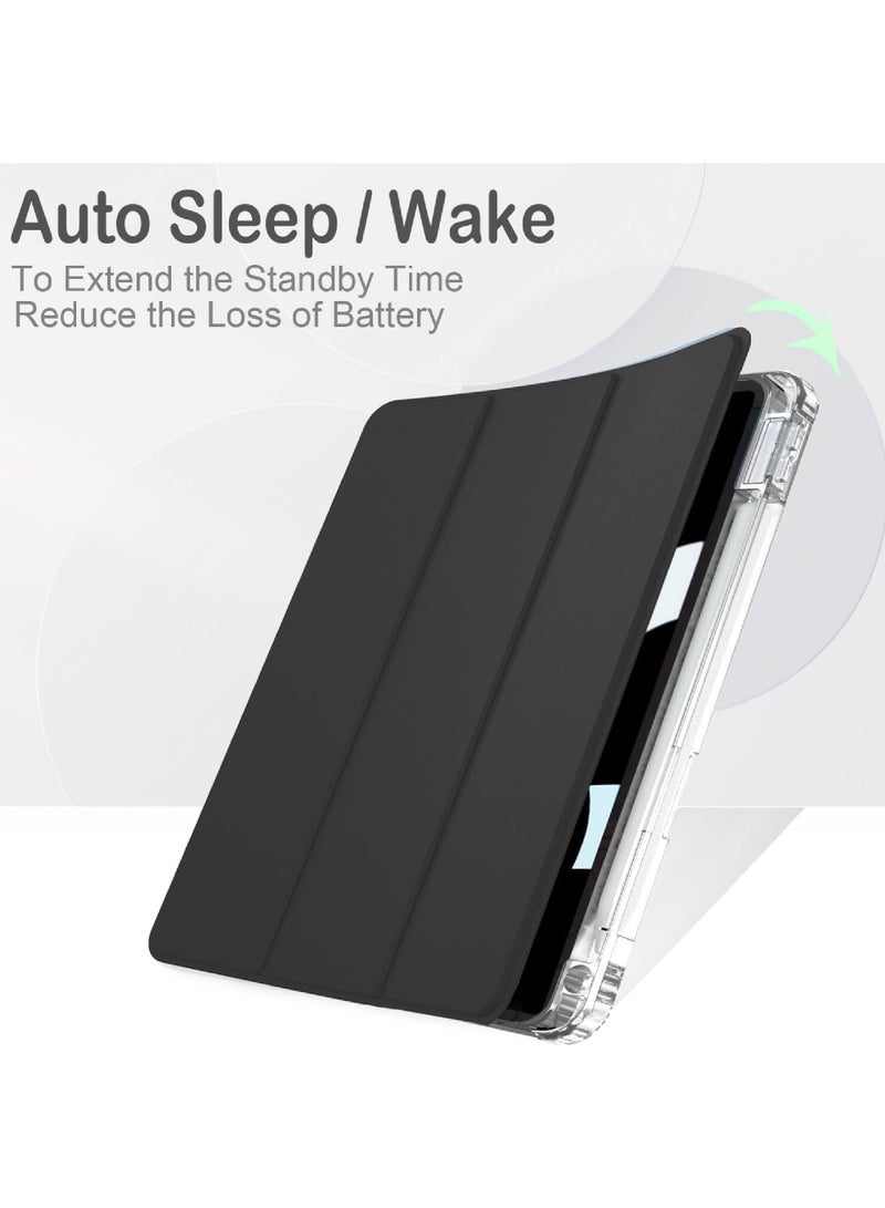 روك بو حافظة لجهاز iPad Pro مقاس 11 بوصة (M5/M4) 2025/2024 مع حامل قلم رصاص، ظهر شفاف، حافظة رفيعة قابلة للطي ثلاثية الطي، حافظة تابلت لجهاز iPad Pro مقاس 11 بوصة M5/M4، خاصية السكون/التنشيط التلقائي 2024/2025 Pro مقاس 11 بوصة M5/M4 - Image 5