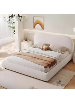 Bed and Mattress Home Cozy Cocoon Upholstered Premium Queen Size ( 160 X 190 ) Off White Color Bed 