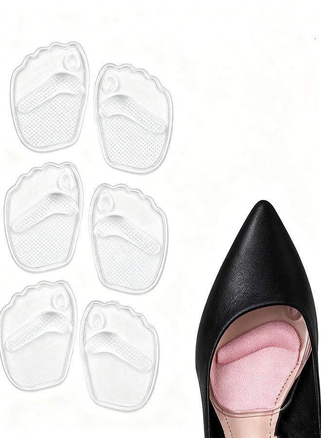Happy D 6 PCS Gel Insole for High Heels, Self-Stick Ball of Foot Pad for Women, Shock Absorption Heels Insoles for Pain Relief, Anti-Slip Forefoot Cushions, One Size Fits All - Image 1