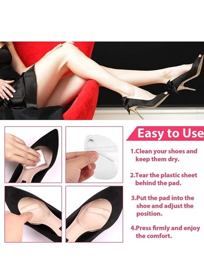 Happy D 6 PCS Gel Insole for High Heels, Self-Stick Ball of Foot Pad for Women, Shock Absorption Heels Insoles for Pain Relief, Anti-Slip Forefoot Cushions, One Size Fits All - Image 2