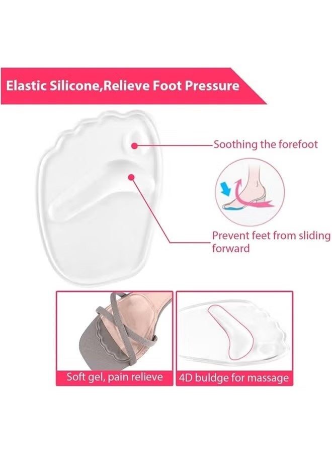 Happy D 6 PCS Gel Insole for High Heels, Self-Stick Ball of Foot Pad for Women, Shock Absorption Heels Insoles for Pain Relief, Anti-Slip Forefoot Cushions, One Size Fits All - Image 3