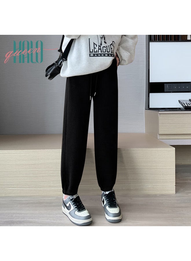 HALOQUEEN Halo Queen Women's Fleece Lined Casual Slim Fit Thickened Jogger Pants Lamb Wool Warm Sweatpants H13jk3756 - Image 1