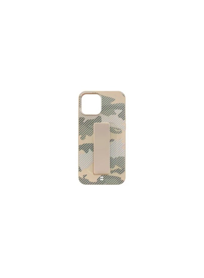 CATANES iPhone 13 Hybrid Anti Drop Case with Hand Grip and Lanyard Strap Camouflage Ivory - Image 1