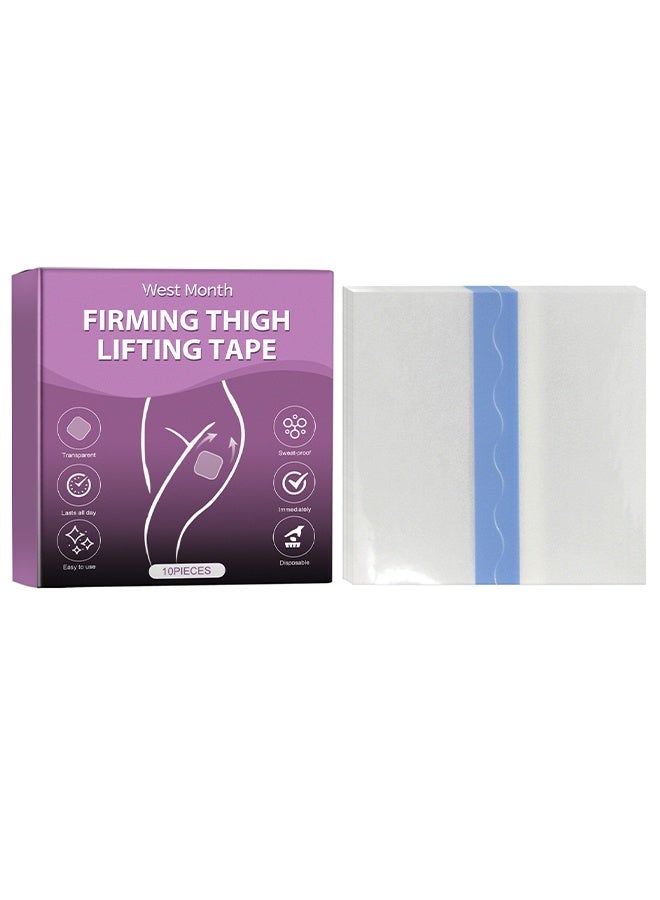 WEST MONTH 10Pcs Thigh Lift Tape Transparent lifting Adhesive Bandage Patch for Leg Body Sagging Skin Fat Anti Chafing Ultra Thin Inner Paste Waterproof Pad Disposable Shaping Leg Lifting Stickers - Image 1