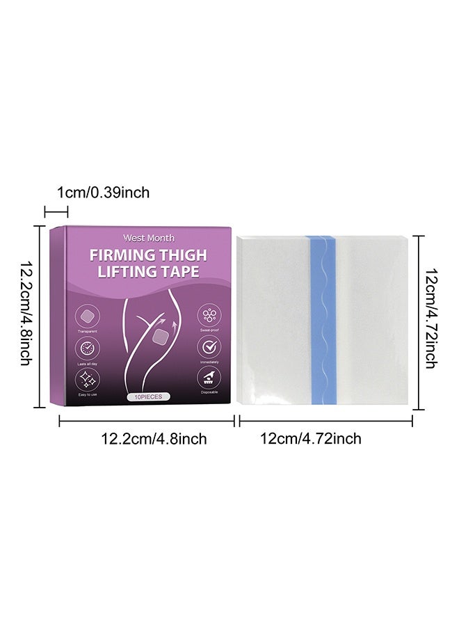 WEST MONTH 10Pcs Thigh Lift Tape Transparent lifting Adhesive Bandage Patch for Leg Body Sagging Skin Fat Anti Chafing Ultra Thin Inner Paste Waterproof Pad Disposable Shaping Leg Lifting Stickers - Image 2
