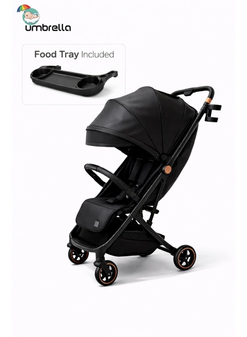 امبريلا عربية اطفال امبريلا اكس 5 ار  ذراع قلاب  وطاوله طعام  عالية الجودة-أسود - Image 1