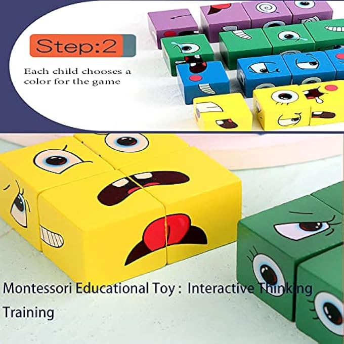 WOODEN CUBE PUZZLE, 16 PUZZLE BUILDING CUBES RUBIK'S CUBE TOY, MONTESSORI IQ PUZZLE BUILDING CUBE GAME, MONTESSORI LEARNING TOY THINKING TRAINING BUILDING BLOCKS FOR CHILDREN 3+ YEARS OLD - Image 5