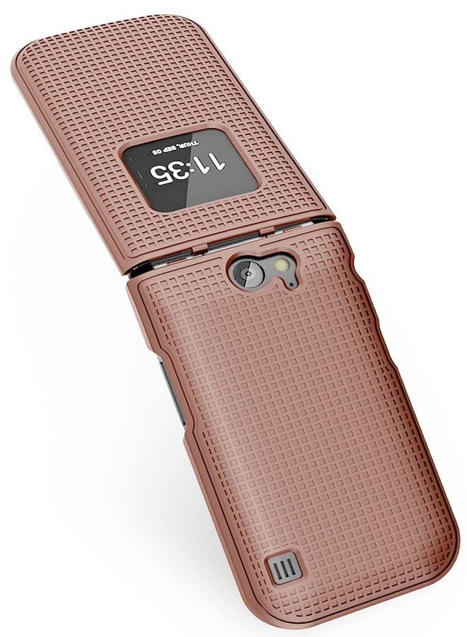 نيكيد سيل فون جراب Nakedcellphone لهاتف نوكيا 2720 V القابل للطي، [ذهبي وردي] غطاء حماية صلب قابل للتركيب [بنقشة شبكية] لشبكة فيريزون TA-1295، 2720V - Image 4
