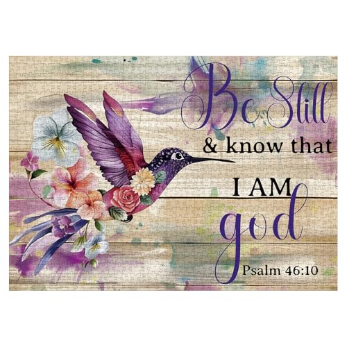 Larkipuzz Religious Hummingbird Puzzles for Adults 1000 Pieces Bird Flower Christian Bible Jesus Jigsaw Puzzle Inspirational Scripture Catholic Floral Puzzle - Image 5