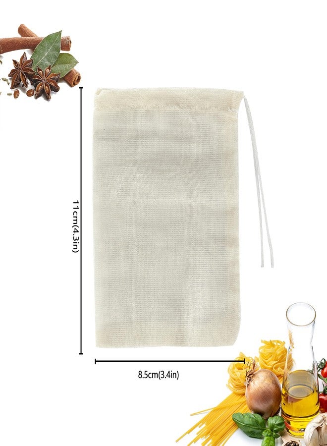 DAJLFA 20 PCS Reusable Tea Bags, DAJLFA Empty Muslin Sachet Bags with Drawstring, Spice Bags for Cooking, Loose Tea, Herb, Natural Cotton (4 X 3 Inches) - Image 2