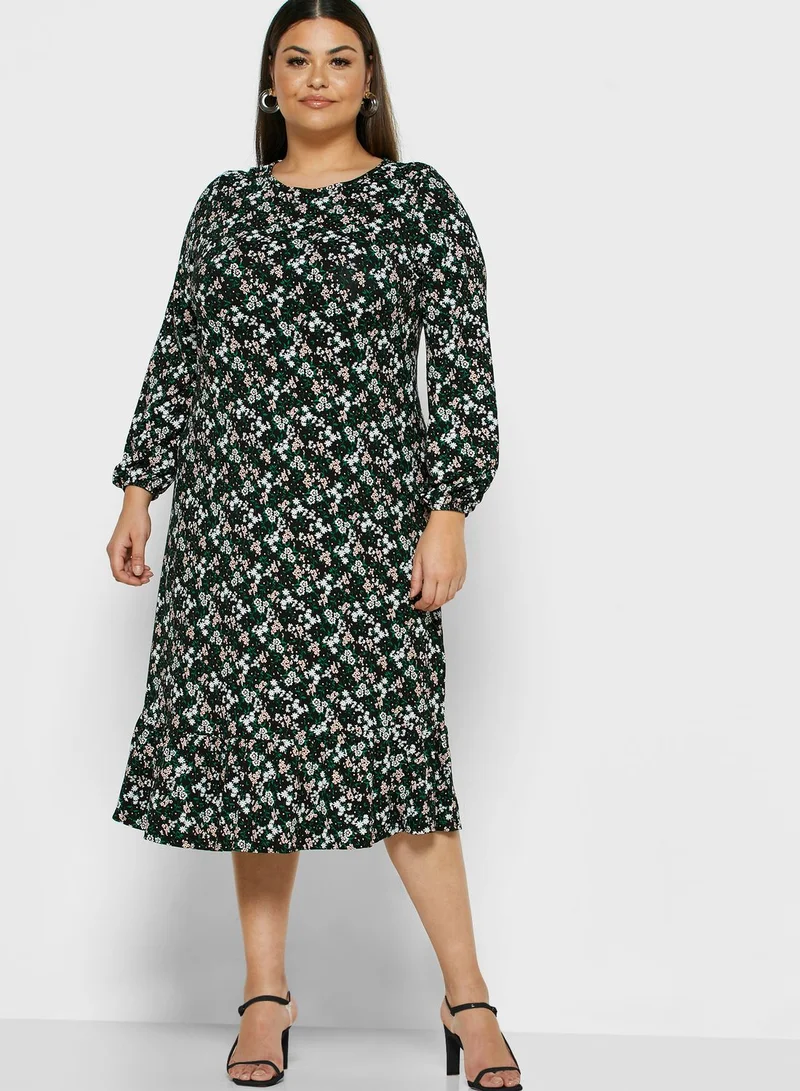 EVANS Printed Pleated Dress