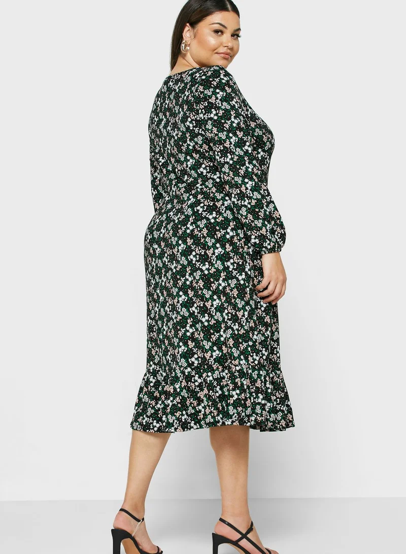 EVANS Printed Pleated Dress