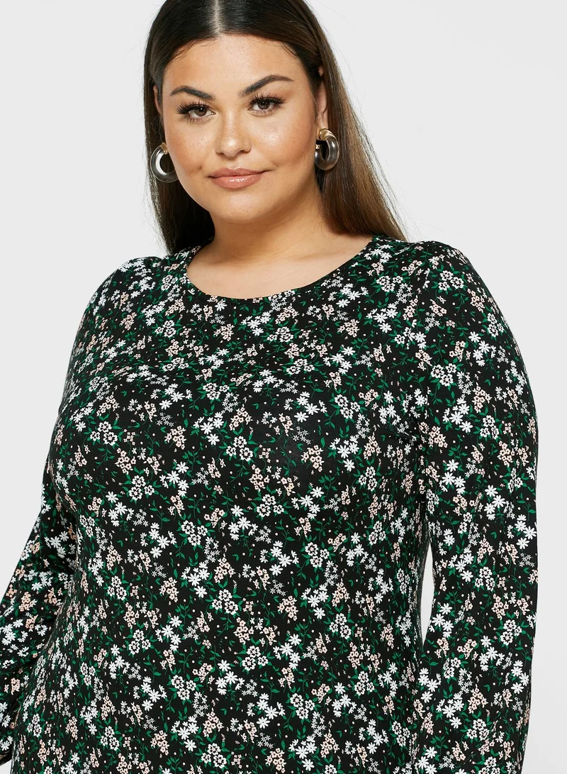 EVANS Printed Pleated Dress