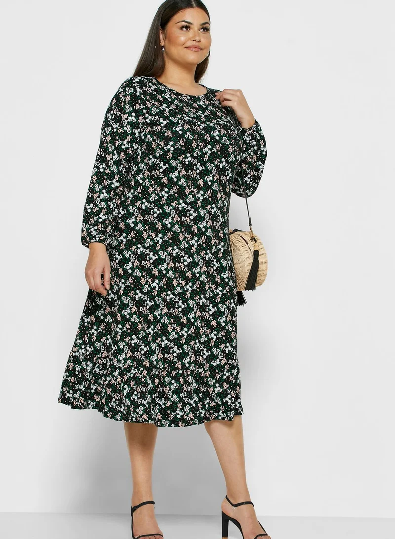 EVANS Printed Pleated Dress