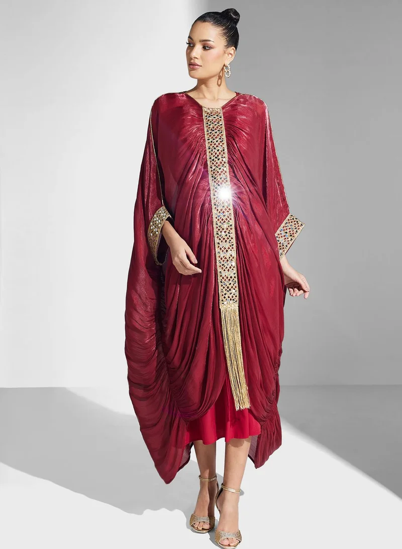 Yaser albik Draped Embellished Dress