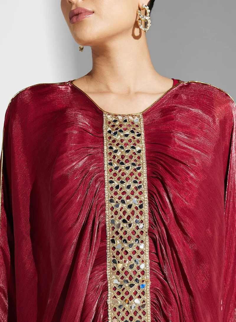Yaser albik Draped Embellished Dress