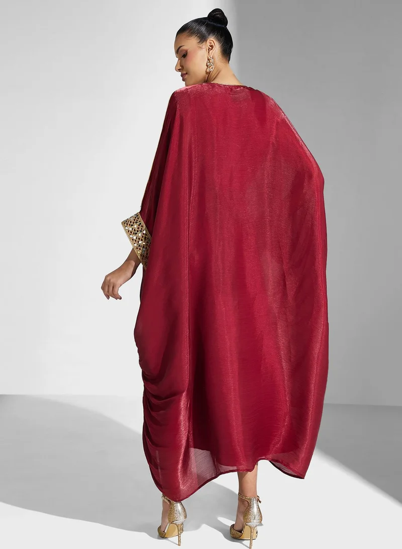 Yaser albik Draped Embellished Dress