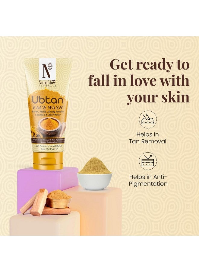 NutriGlow NATURAL'S Ubtan Face Wash (100g), Facial Kit (60g), Face Scrub (100g), Face Pack (100g), Pack of 4 - Image 3