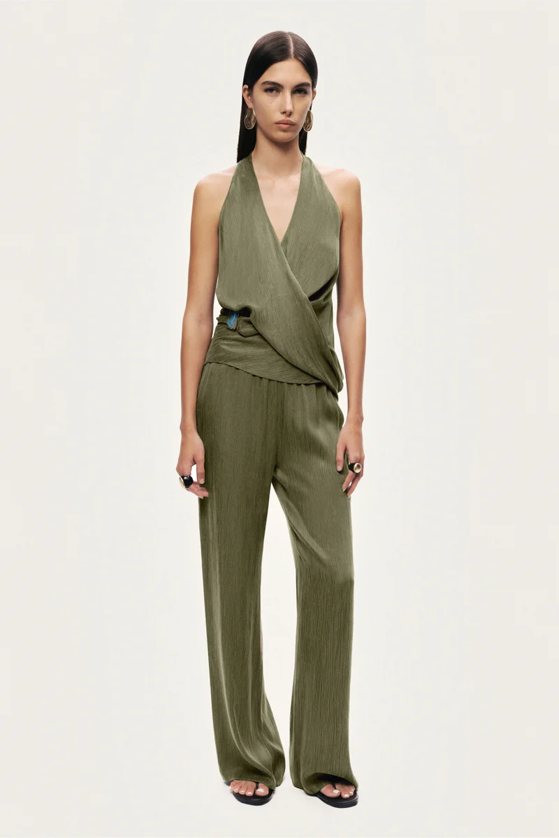 نوكتورن Asymmetric Halter Wrap Top