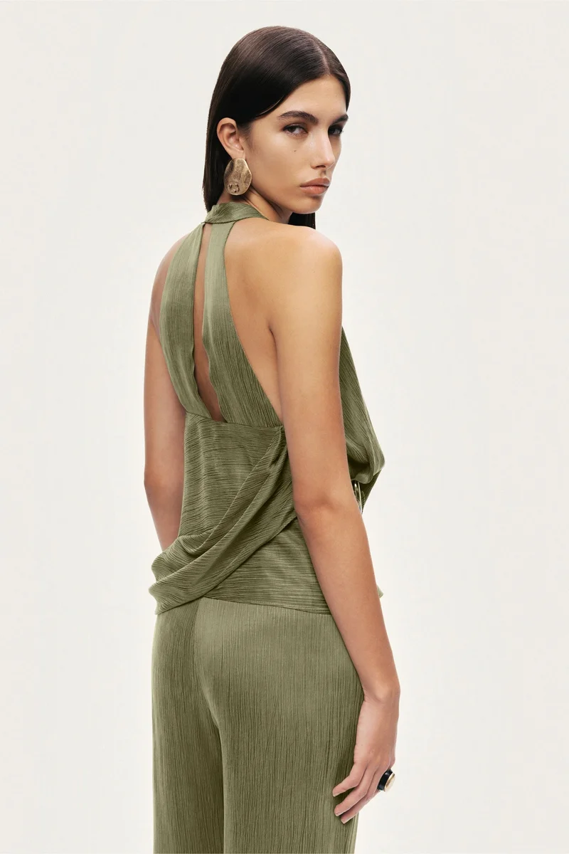 Nocturne  Asymmetric Halter Wrap Top for Women | Best Price UAE