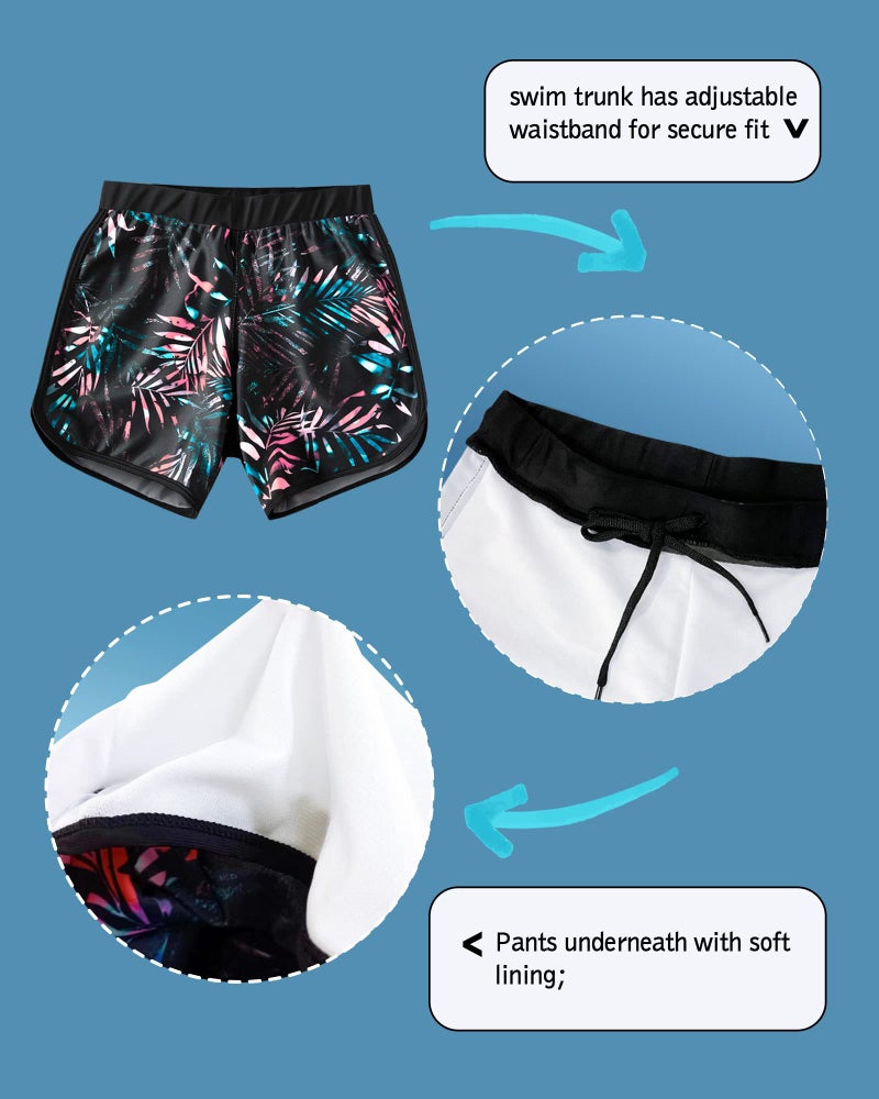 KID1234 Girls Swimsuit Long Sleeve Swimsuit for Girls Rash Guard Swimwear Two Piece Bathing Suit with Headband - Image 5