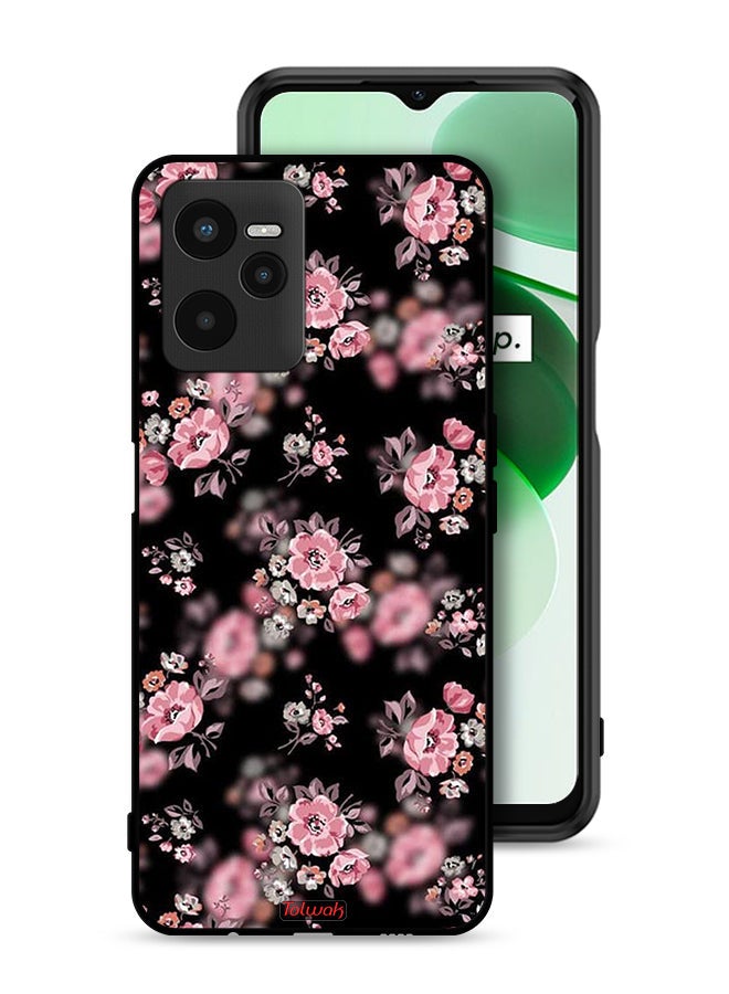 Tolwak Realme C35 Protective Case Cover Portrait Flowers Pattern - Image 1