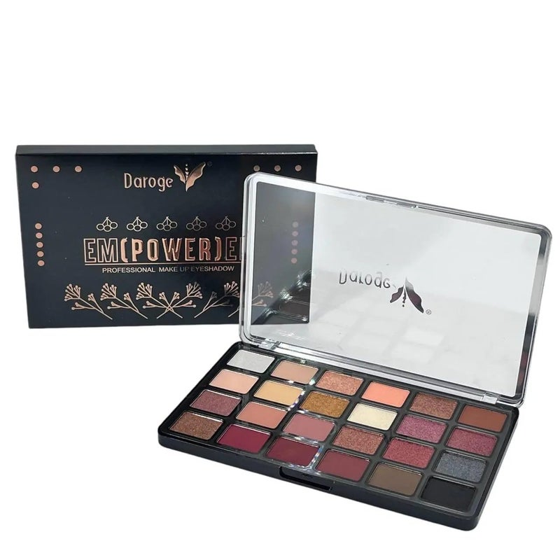 COSLUXE X DAROGE Empowered Eyeshadow Palette Makeup Palette Matte Shimmer 24 Colors Highly Pigmented UltraBlendable Natural Velvet Texture Eyeshadow Palette 02 36g - Image 1