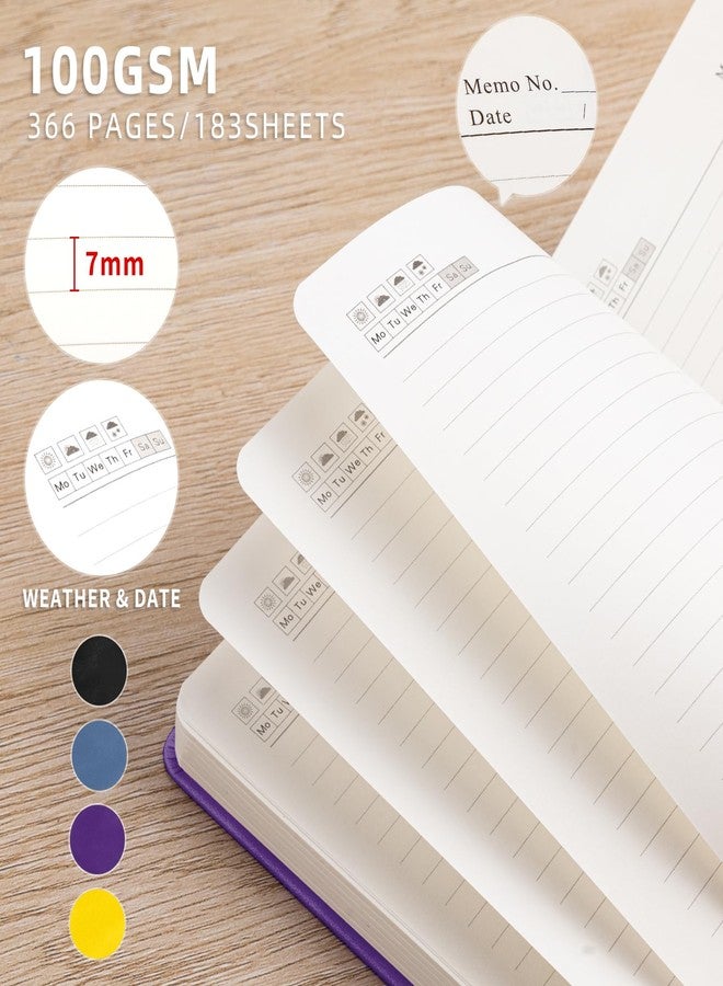 ALKALO Lined Journal Notebook 365 Pages, A5 Leather Journals for Writing Women & Men, Hardcover Notebook with 100GSM Thick Paper, Daily Journal Notebook for Travel, Work, School, Note Taking, College Ruled - Image 4
