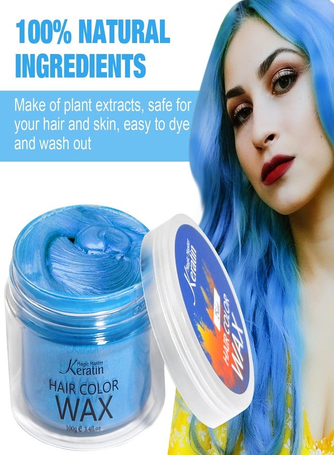 Magic Master Keratin Temporary Hair Color for Kids Blue, Hair Wax Color Dye for Dark Hair Instant Colored Hair Gel Hairstyle Wax Cream Mud Pomade 3.4 Oz Girl Gifts, Party, Cosplay & Halloween - Image 2