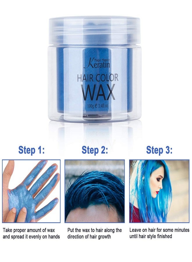 Magic Master Keratin Temporary Hair Color for Kids Blue, Hair Wax Color Dye for Dark Hair Instant Colored Hair Gel Hairstyle Wax Cream Mud Pomade 3.4 Oz Girl Gifts, Party, Cosplay & Halloween - Image 4