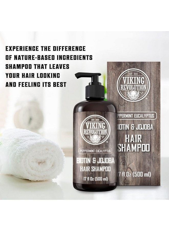 Viking Revolution - Biotin Mens Shampoo Eucalyptus And Peppermint Shampoo With Jojoba Oil And Mint Oil Hair Loss Shampoo For Men With Biotin Mens Shampoo For Thinning Hair (17 Oz) - Image 1