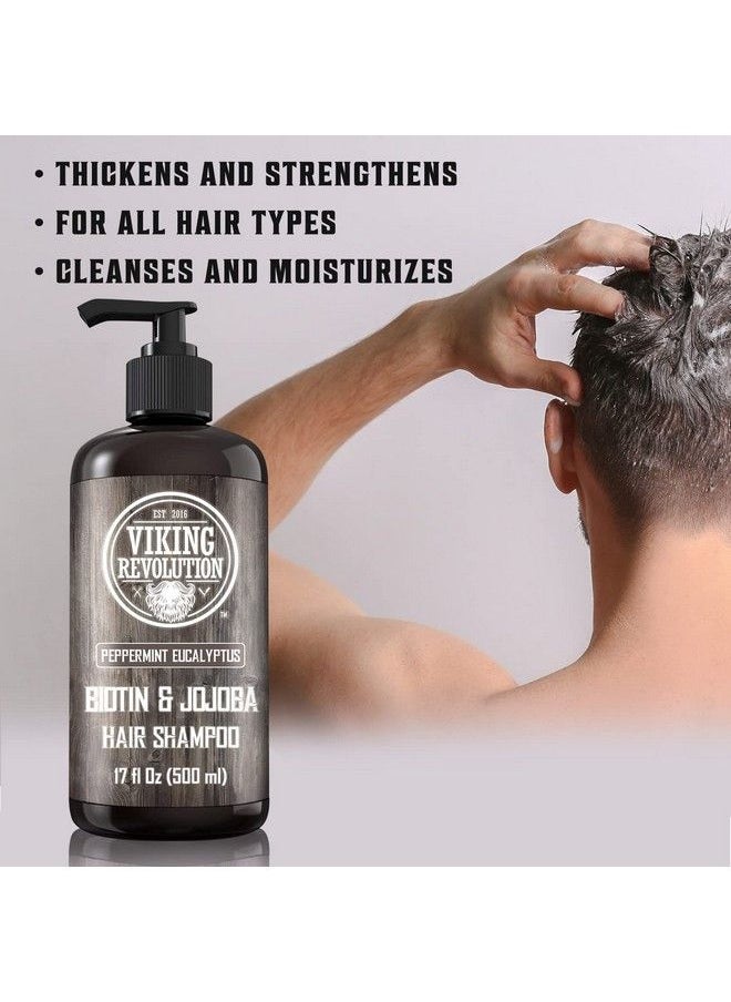 Viking Revolution - Biotin Mens Shampoo Eucalyptus And Peppermint Shampoo With Jojoba Oil And Mint Oil Hair Loss Shampoo For Men With Biotin Mens Shampoo For Thinning Hair (17 Oz) - Image 1