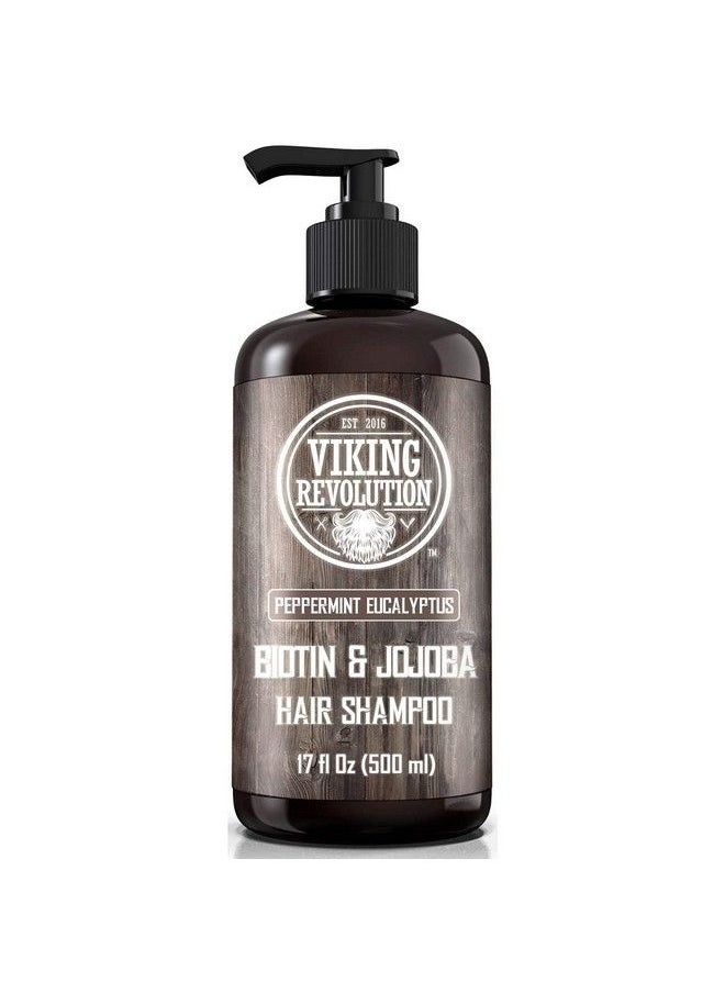 Viking Revolution - Biotin Mens Shampoo Eucalyptus And Peppermint Shampoo With Jojoba Oil And Mint Oil Hair Loss Shampoo For Men With Biotin Mens Shampoo For Thinning Hair (17 Oz) - Image 1