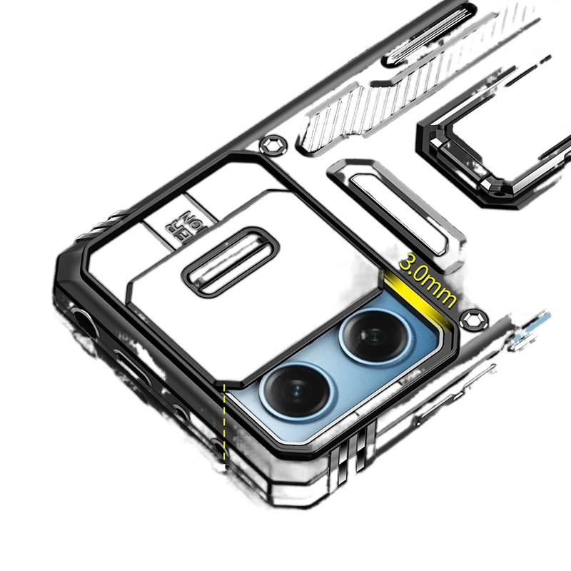 TPU+PC Protective Case for Redmi Note 13 Pro with Drop Protection and Anti-Fingerprint plus Shockproof plus Kickstand plus Strong Magnetic in Red - Image 4