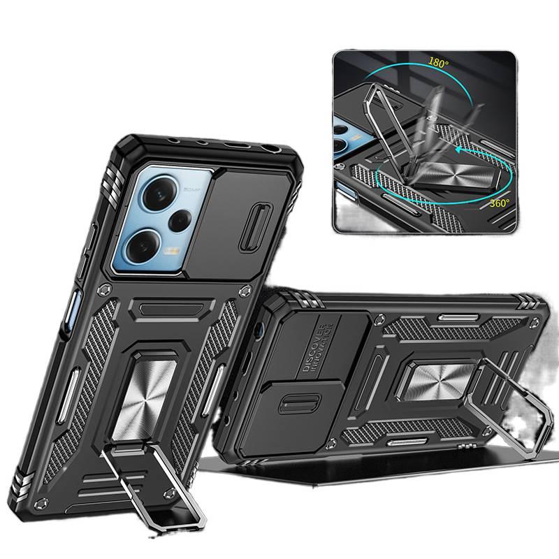 TPU+PC Protective Case for Redmi Note 13 Pro with Drop Protection and Anti-Fingerprint plus Shockproof plus Kickstand plus Strong Magnetic in Red - Image 3