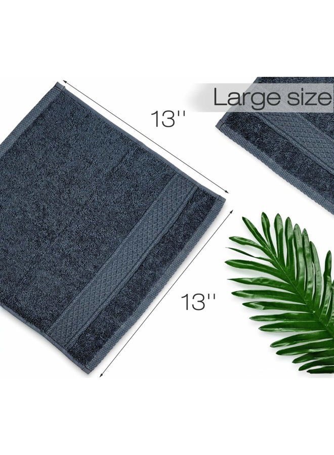 Cleanbear Extra Soft Wash Cloths Washcloths Set 6-Pack 13 x 13 Inches, Highly Absorbent Facecloths (Dark Gray) - Image 4