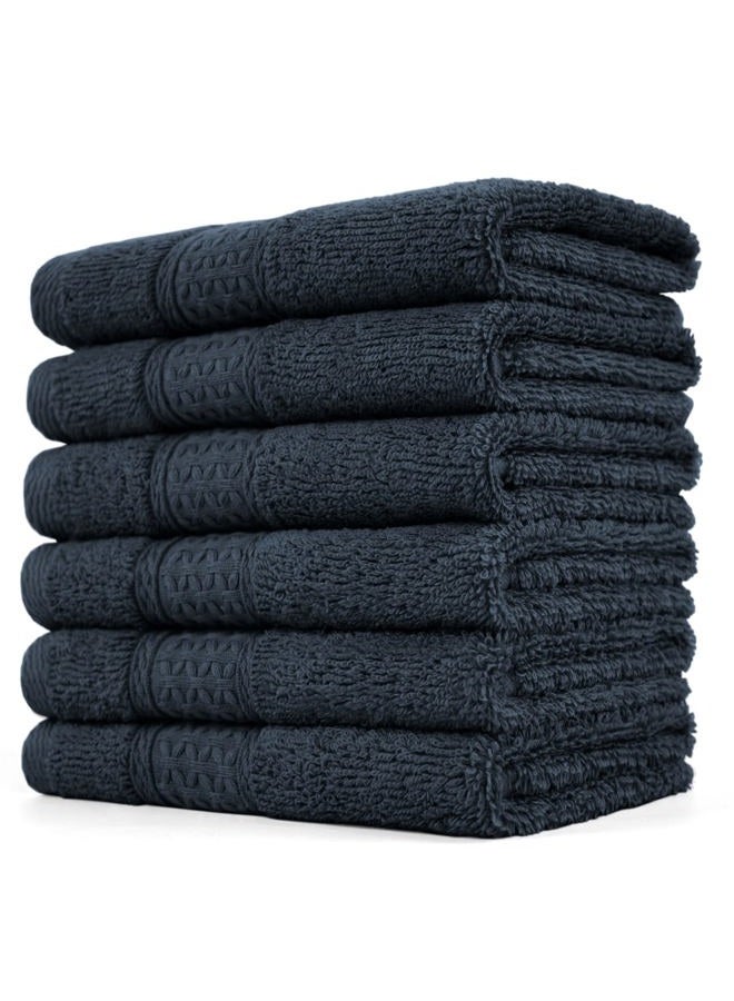 Cleanbear Extra Soft Wash Cloths Washcloths Set 6-Pack 13 x 13 Inches, Highly Absorbent Facecloths (Dark Gray) - Image 1