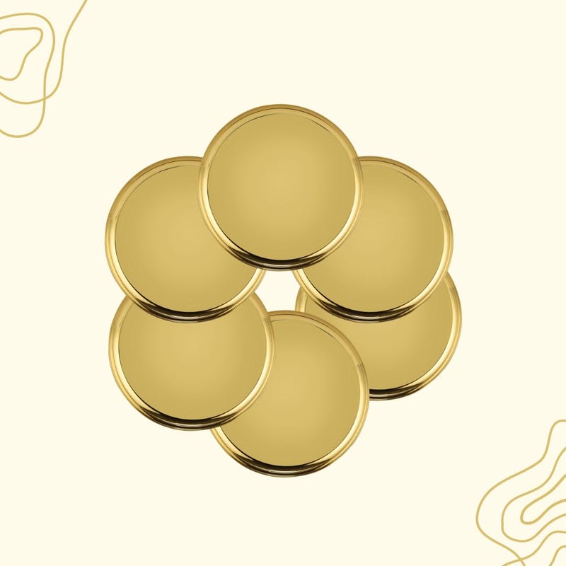 Chakmak Chakmak Cherry Quarter Plate PVD Gold 6 Pcs Set PVD Coated Stainless Steel Plates Set for Kitchen Gold Finish 6Pcs - Image 4