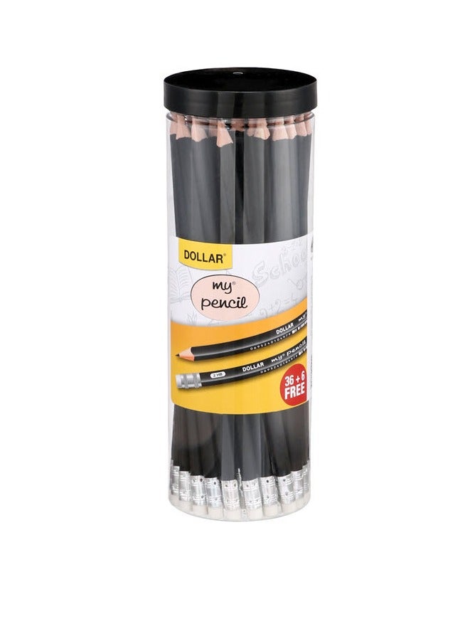 Dollar Pencil Black Lead With Eraser 42 s - Image 1