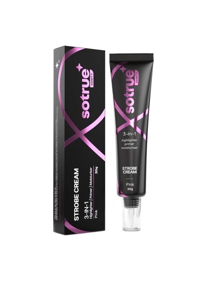 So True Sotrue Strobe Cream Pink for Face Radiance, Multipurpose Strobe Cream, Dewy Glazed Instant Glow, Highlighter For Face, Boosts Hydration 30 g - For All Skin Types - Image 1