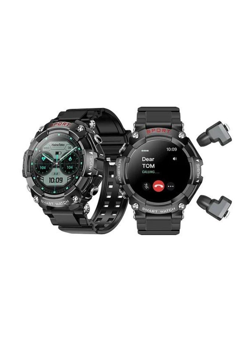 Haino Teko Premium ST3 Watch Buds 4GB MP3 Speaker Voice Recorder Amolded Display Black - Image 1