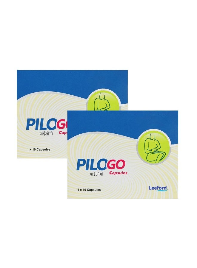 Leeford Pilogo Natural Piles Care Capsules | Ayurvedic Relief for Piles | Natural Ingredients | Constipation, Inflammation & Pain Relief | 10 Count Pack of 2 - Image 1