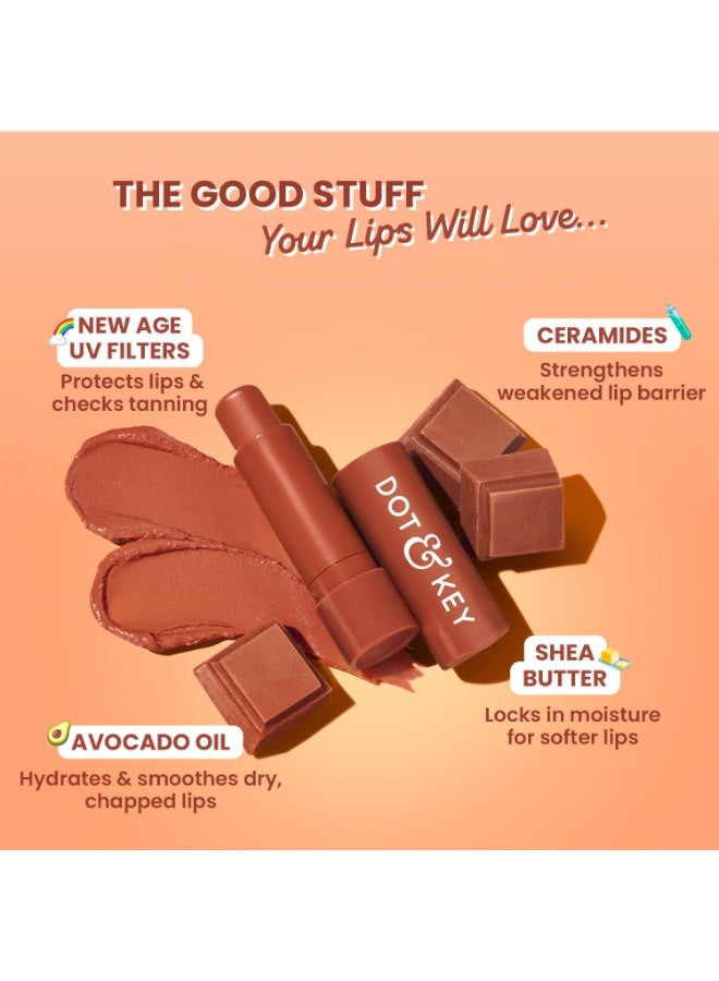 Dot & Key Barrier Repair Hydrating Lip Balm SPF 50 | Cocoa Nude | Repairs Damaged Lip Barrier | Medium Tinted | 4.5 gm - Image 3